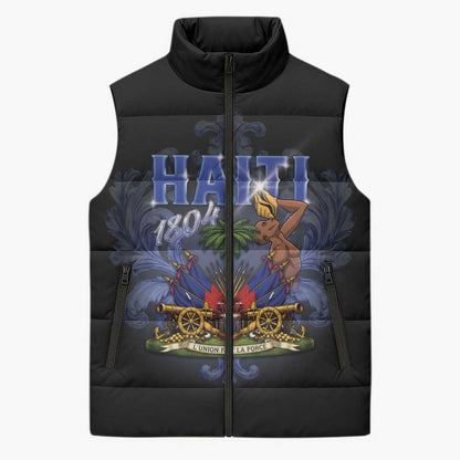 Haiti 1804 Sleeveless Puffer Jacket Haitian Heritage Month
