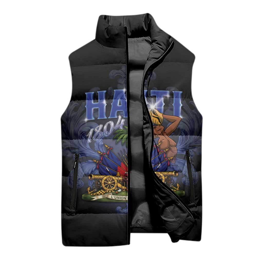 Haiti 1804 Sleeveless Puffer Jacket Haitian Heritage Month