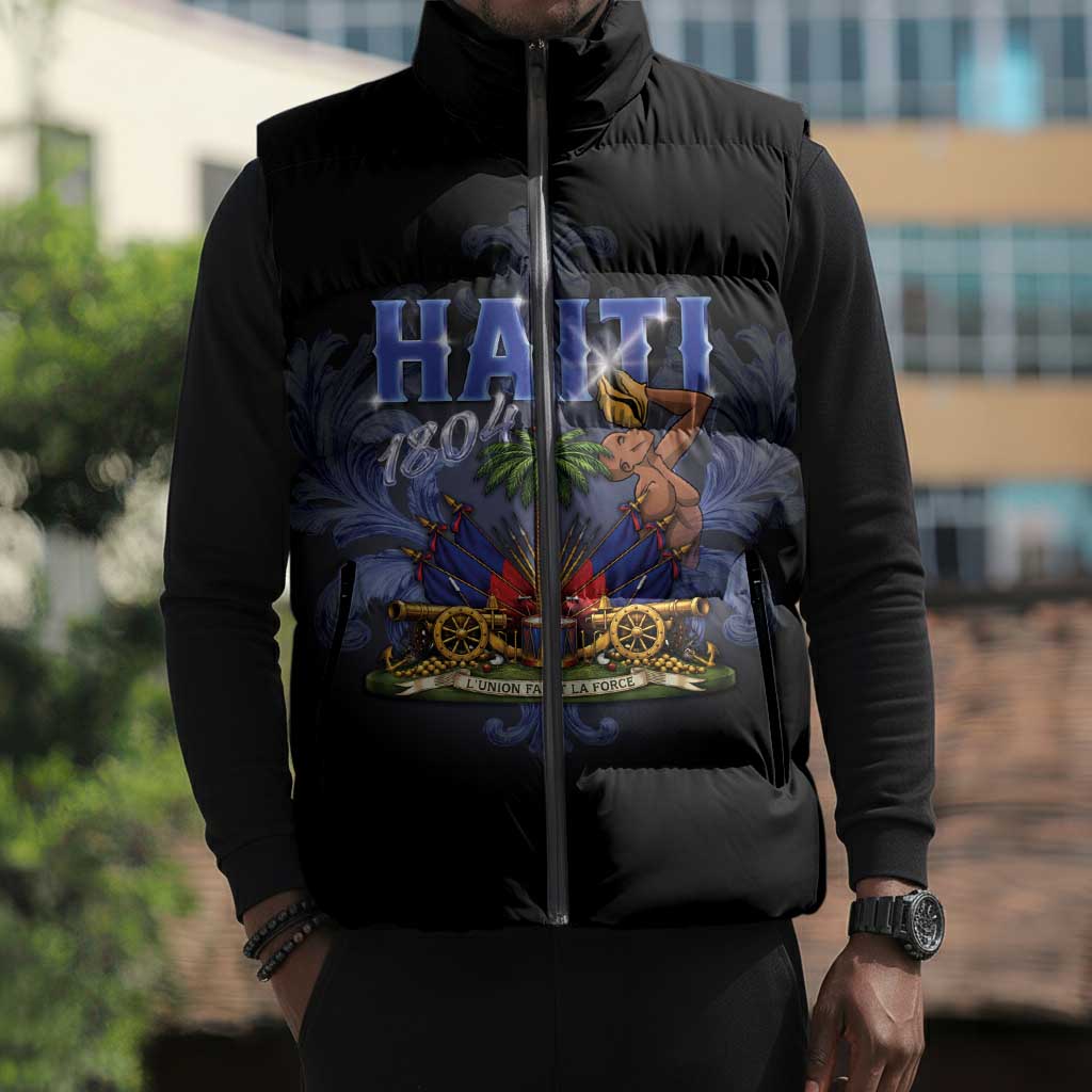 Haiti 1804 Sleeveless Puffer Jacket Haitian Heritage Month