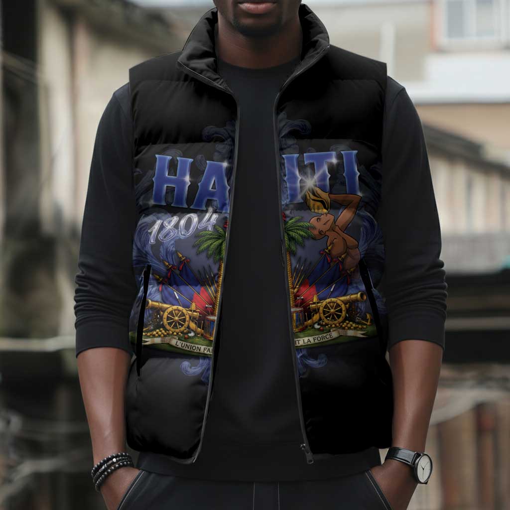 Haiti 1804 Sleeveless Puffer Jacket Haitian Heritage Month