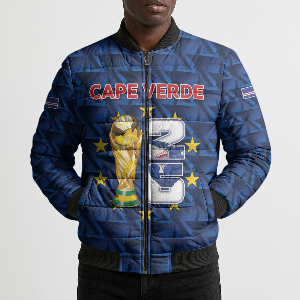 Custom Cabo Verde Football 2026 Bomber Puffer Jacket Road To Glory