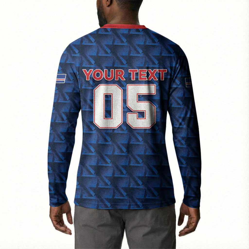 Custom Cabo Verde Football 2026 Button Sweatshirt Road To Glory