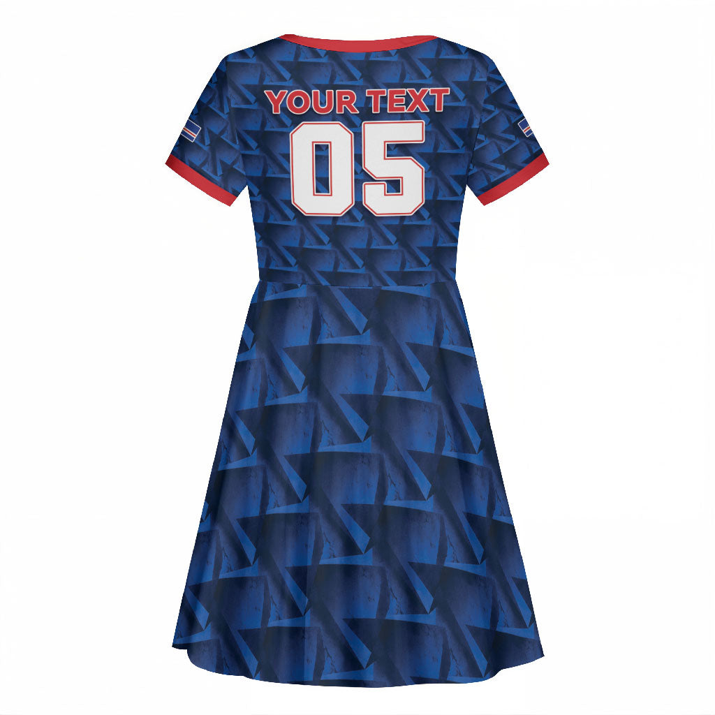 Custom Cabo Verde Football 2026 Kid Short Sleeve Dress Road To Glory