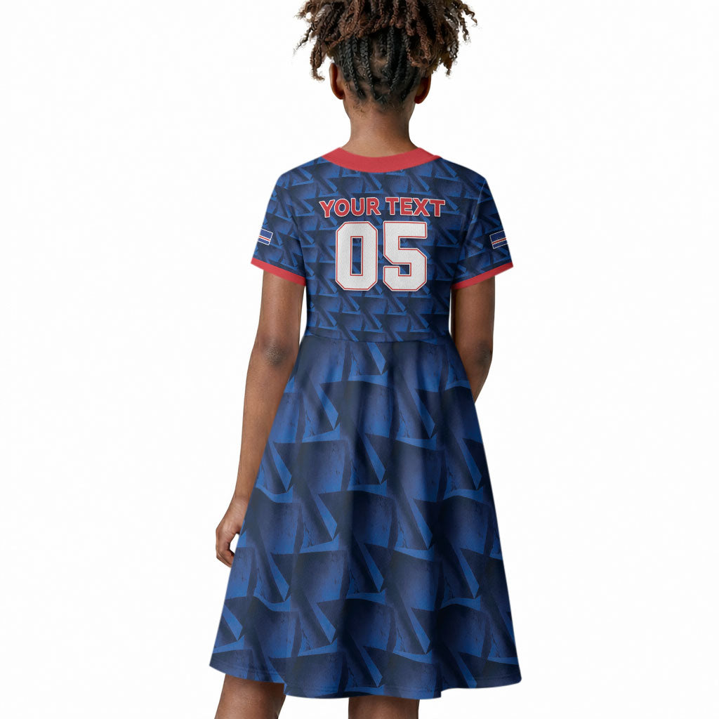 Custom Cabo Verde Football 2026 Kid Short Sleeve Dress Road To Glory