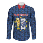 Custom Cabo Verde Football 2026 Long Sleeve Button Shirt Road To Glory