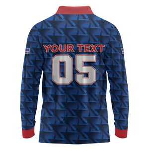 Custom Cabo Verde Football 2026 Long Sleeve Polo Shirt Road To Glory