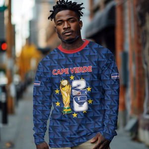 Custom Cabo Verde Football 2026 Long Sleeve Shirt Road To Glory