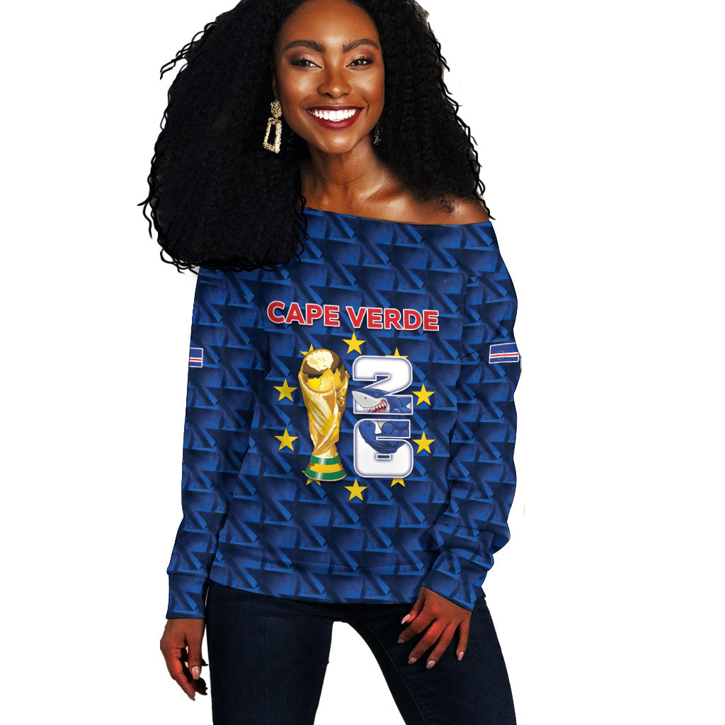 Custom Cabo Verde Football 2026 Off Shoulder Sweater Road To Glory