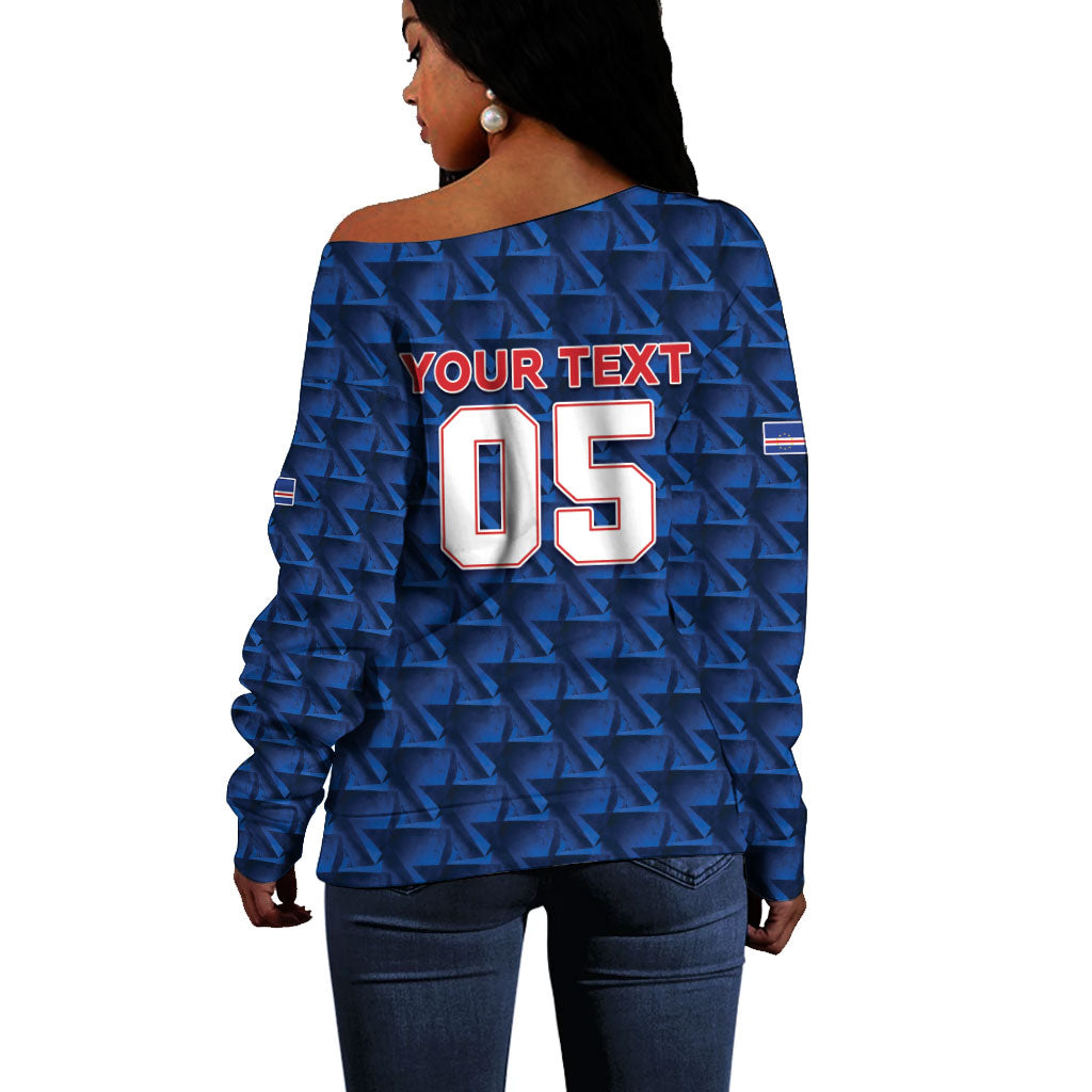 Custom Cabo Verde Football 2026 Off Shoulder Sweater Road To Glory