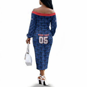 Custom Cabo Verde Football 2026 Off The Shoulder Long Sleeve Dress Road To Glory