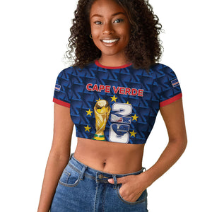 Custom Cabo Verde Football 2026 Raglan Cropped T shirt Road To Glory