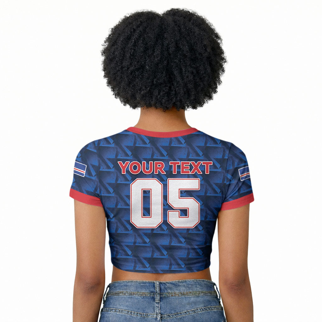 Custom Cabo Verde Football 2026 Raglan Cropped T shirt Road To Glory
