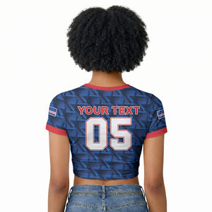 Custom Cabo Verde Football 2026 Raglan Cropped T shirt Road To Glory