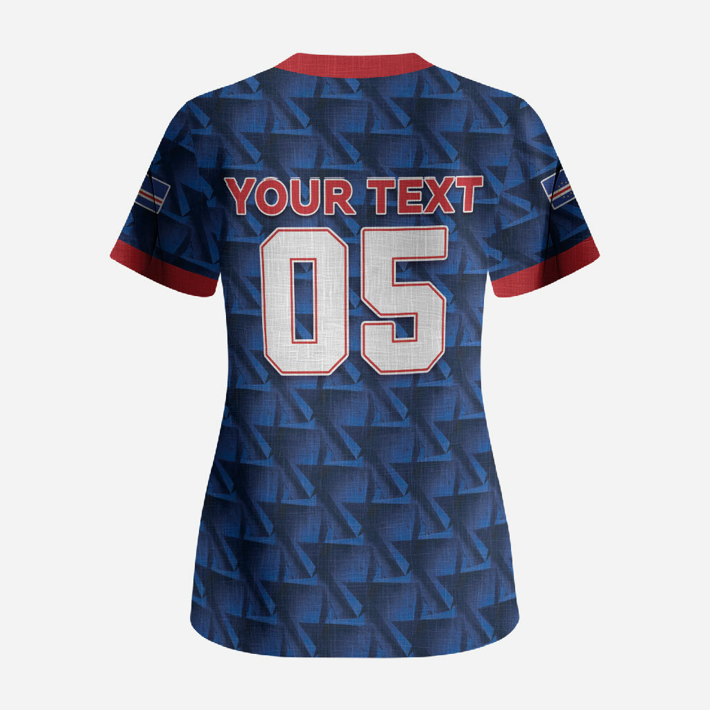 Custom Cabo Verde Football 2026 Scrub Top Road To Glory