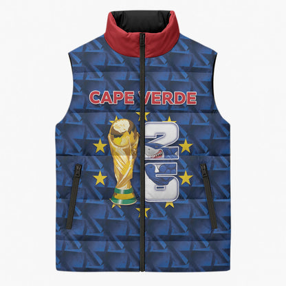 Custom Cabo Verde Football 2026 Sleeveless Puffer Jacket Road To Glory