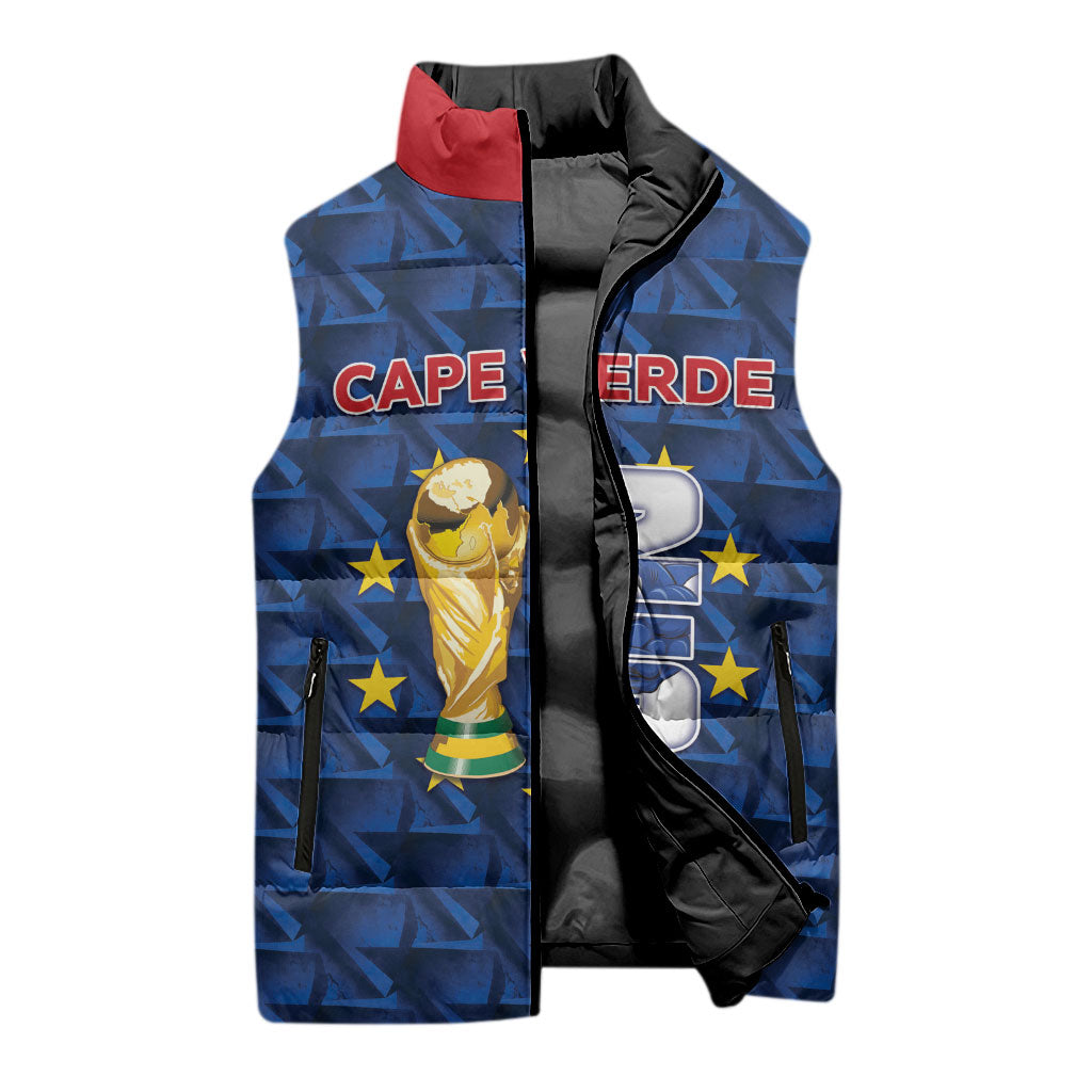Custom Cabo Verde Football 2026 Sleeveless Puffer Jacket Road To Glory