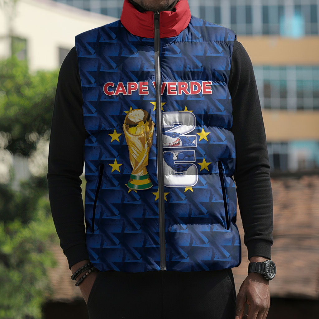 Custom Cabo Verde Football 2026 Sleeveless Puffer Jacket Road To Glory