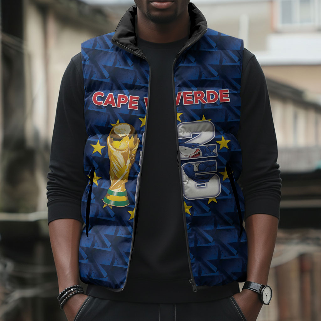 Custom Cabo Verde Football 2026 Sleeveless Puffer Jacket Road To Glory