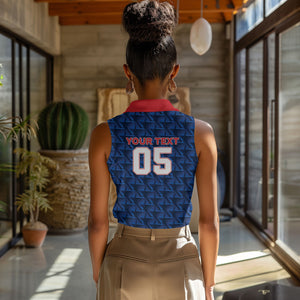 Custom Cabo Verde Football 2026 Women Sleeveless Polo Shirt Road To Glory