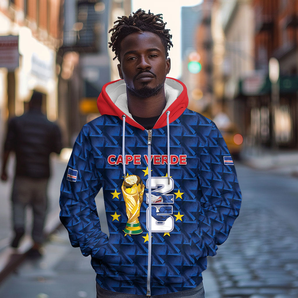 Custom Cabo Verde Football 2026 Zip Hoodie Road To Glory