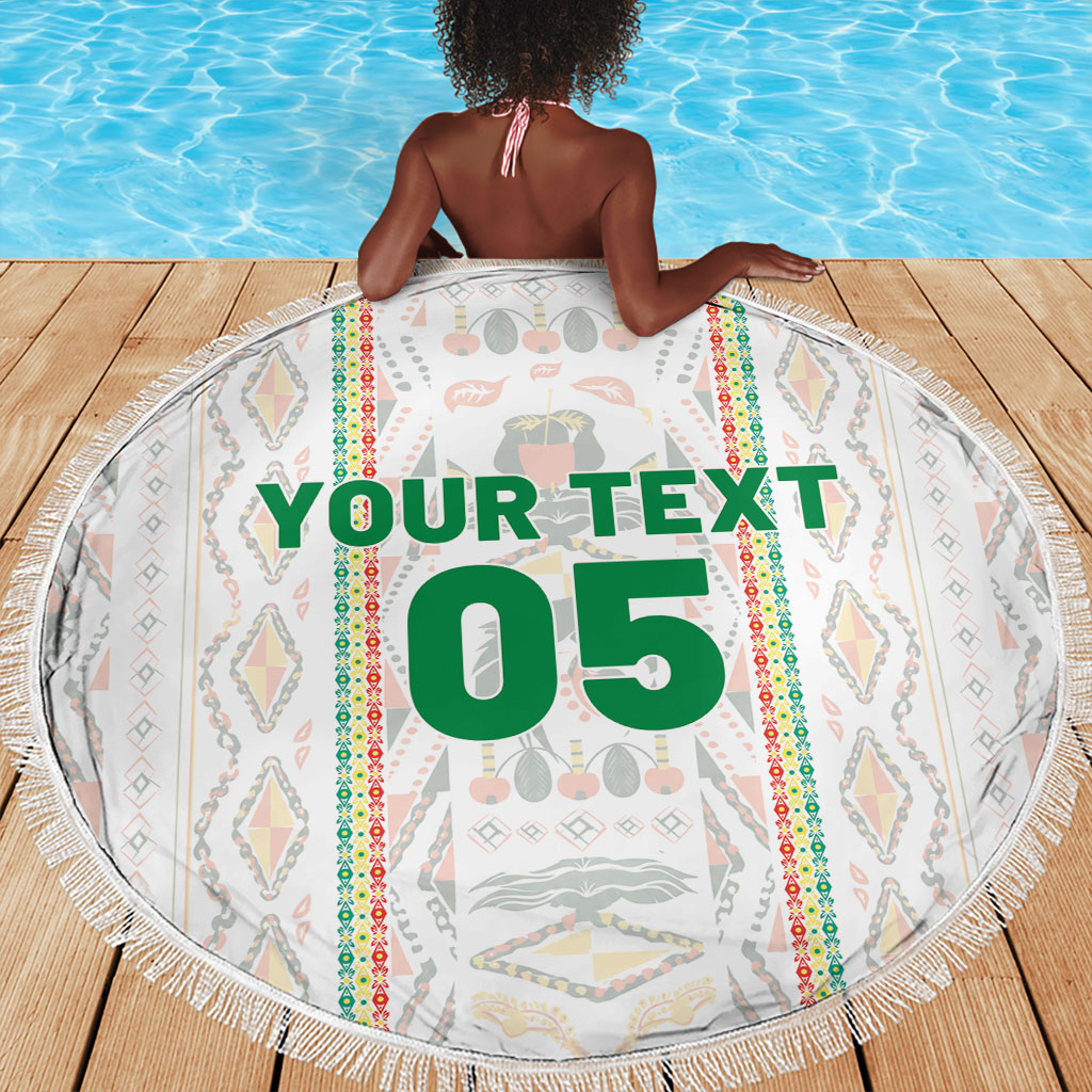 Custom Senegal Football 2026 Beach Blanket Car Rapide-Inspired Pattern