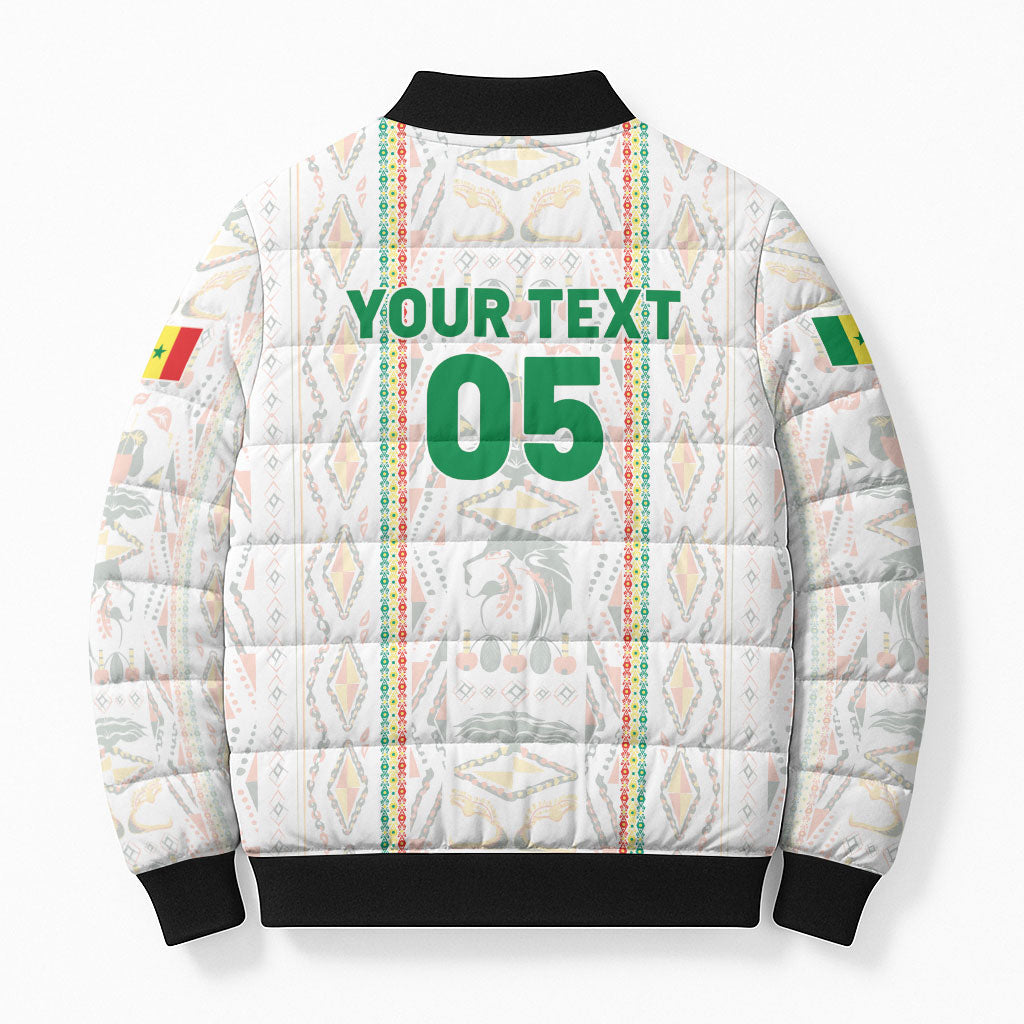 Custom Senegal Football 2026 Bomber Puffer Jacket Car Rapide-Inspired Pattern