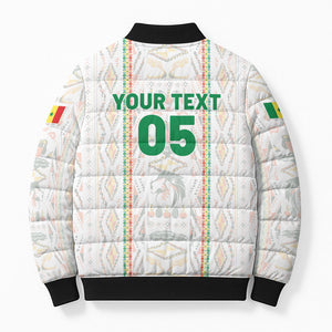 Custom Senegal Football 2026 Bomber Puffer Jacket Car Rapide-Inspired Pattern