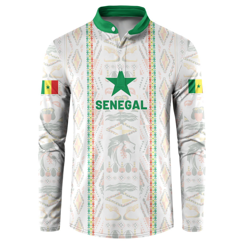 Custom Senegal Football 2026 Button Sweatshirt Car Rapide-Inspired Pattern