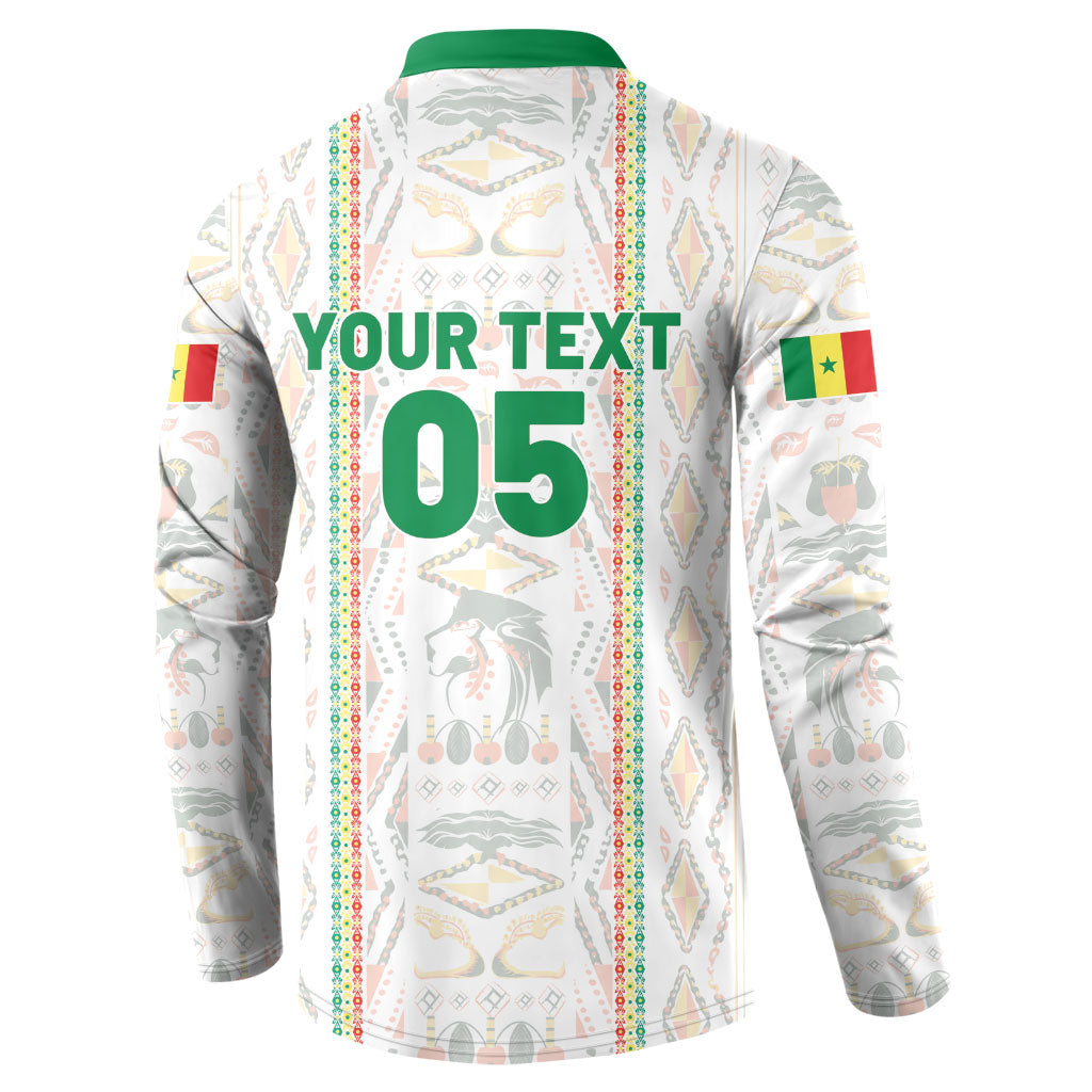 Custom Senegal Football 2026 Button Sweatshirt Car Rapide-Inspired Pattern