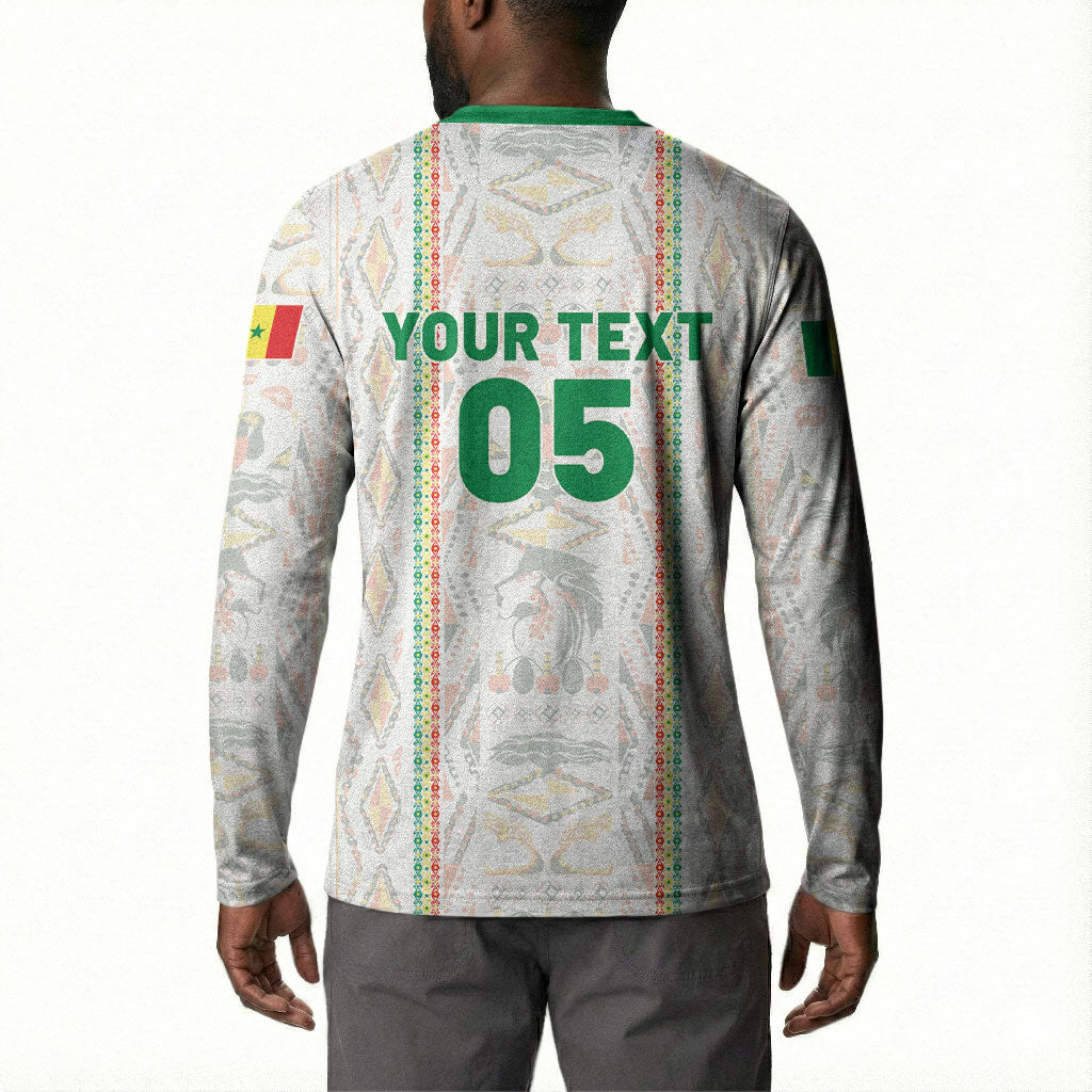 Custom Senegal Football 2026 Button Sweatshirt Car Rapide-Inspired Pattern
