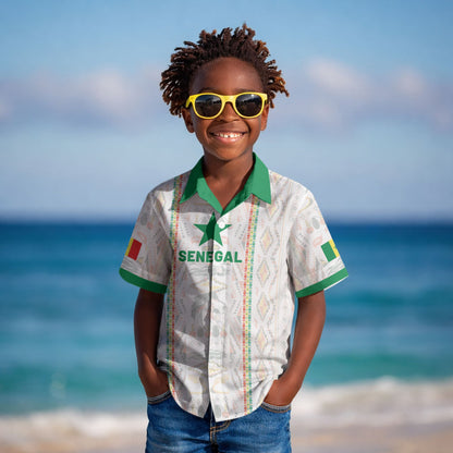 Custom Senegal Football 2026 Kid Hawaiian Shirt Car Rapide-Inspired Pattern