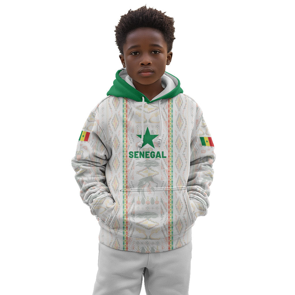 Custom Senegal Football 2026 Kid Hoodie Car Rapide-Inspired Pattern