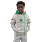 Custom Senegal Football 2026 Kid Hoodie Car Rapide-Inspired Pattern