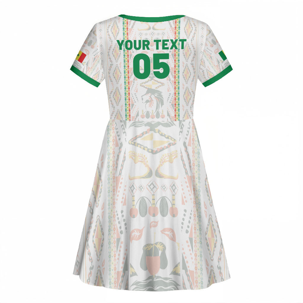 Custom Senegal Football 2026 Kid Short Sleeve Dress Car Rapide-Inspired Pattern