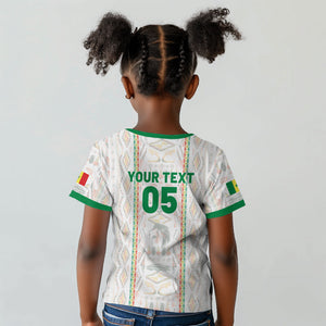 Custom Senegal Football 2026 Kid T shirt Car Rapide-Inspired Pattern