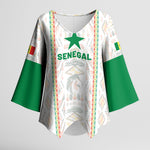 Custom Senegal Football 2026 Kimono Sleeve Blouse Car Rapide-Inspired Pattern