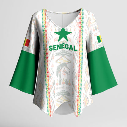 Custom Senegal Football 2026 Kimono Sleeve Blouse Car Rapide-Inspired Pattern