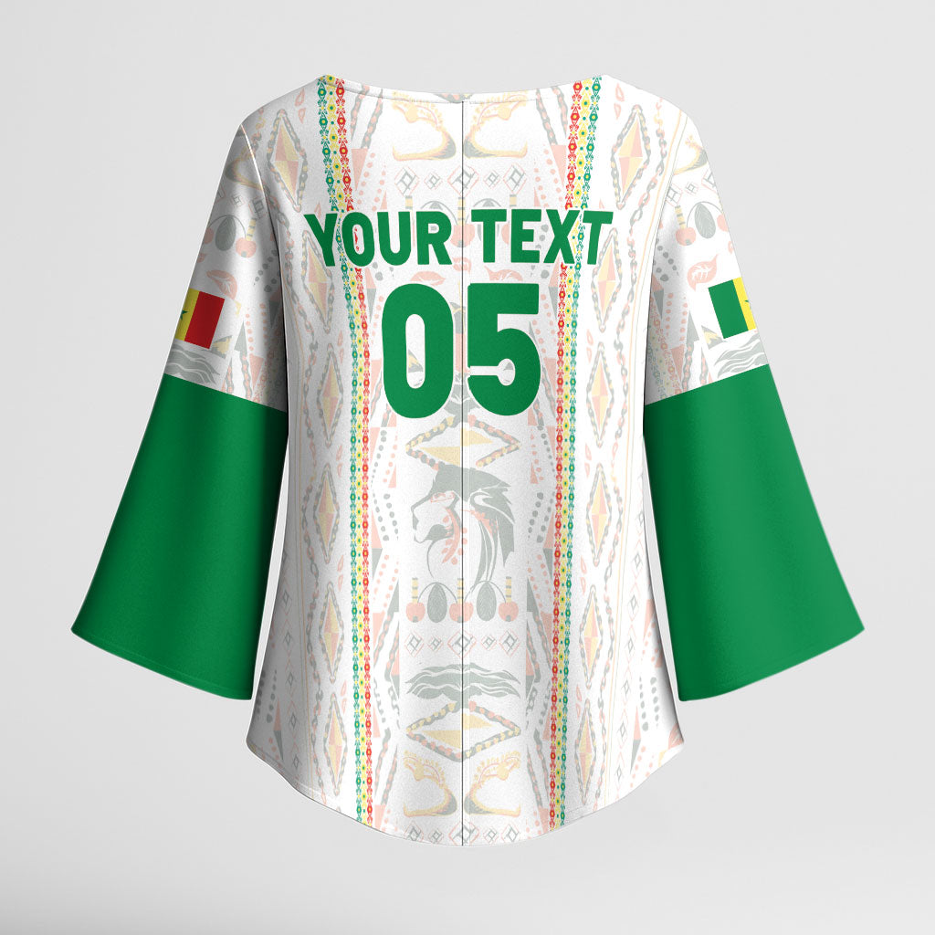 Custom Senegal Football 2026 Kimono Sleeve Blouse Car Rapide-Inspired Pattern