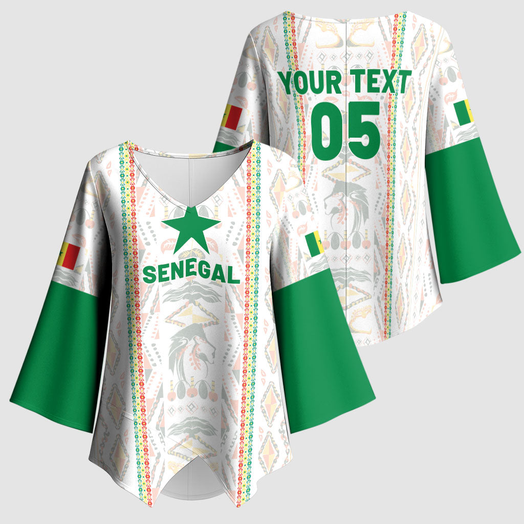 Custom Senegal Football 2026 Kimono Sleeve Blouse Car Rapide-Inspired Pattern
