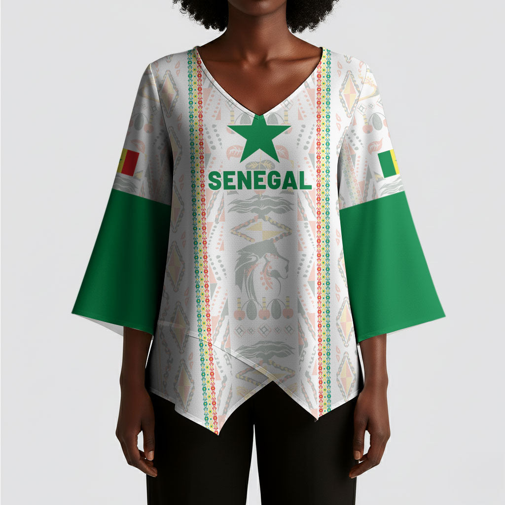 Custom Senegal Football 2026 Kimono Sleeve Blouse Car Rapide-Inspired Pattern