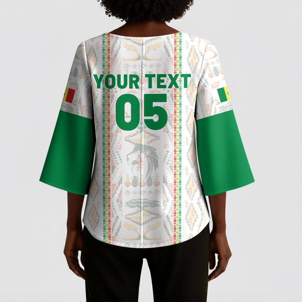 Custom Senegal Football 2026 Kimono Sleeve Blouse Car Rapide-Inspired Pattern