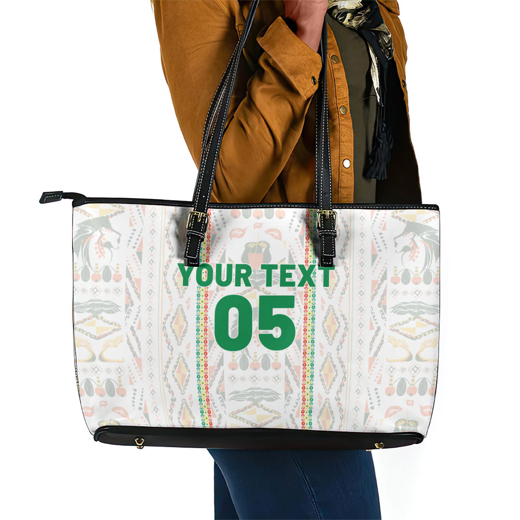 Custom Senegal Football 2026 Leather Tote Bag Car Rapide-Inspired Pattern