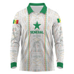 Custom Senegal Football 2026 Long Sleeve Polo Shirt Car Rapide-Inspired Pattern