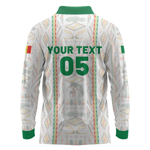 Custom Senegal Football 2026 Long Sleeve Polo Shirt Car Rapide-Inspired Pattern