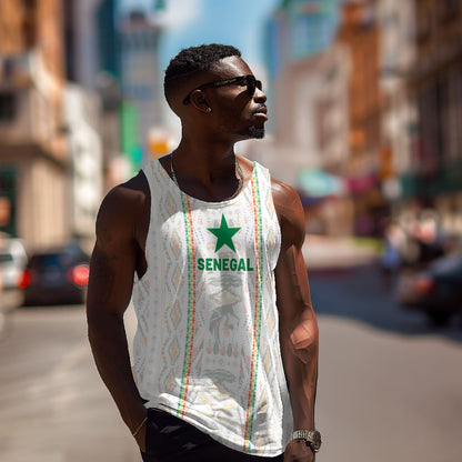 Custom Senegal Football 2026 Men Tank Top Car Rapide-Inspired Pattern
