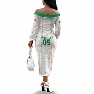 Custom Senegal Football 2026 Off The Shoulder Long Sleeve Dress Car Rapide-Inspired Pattern