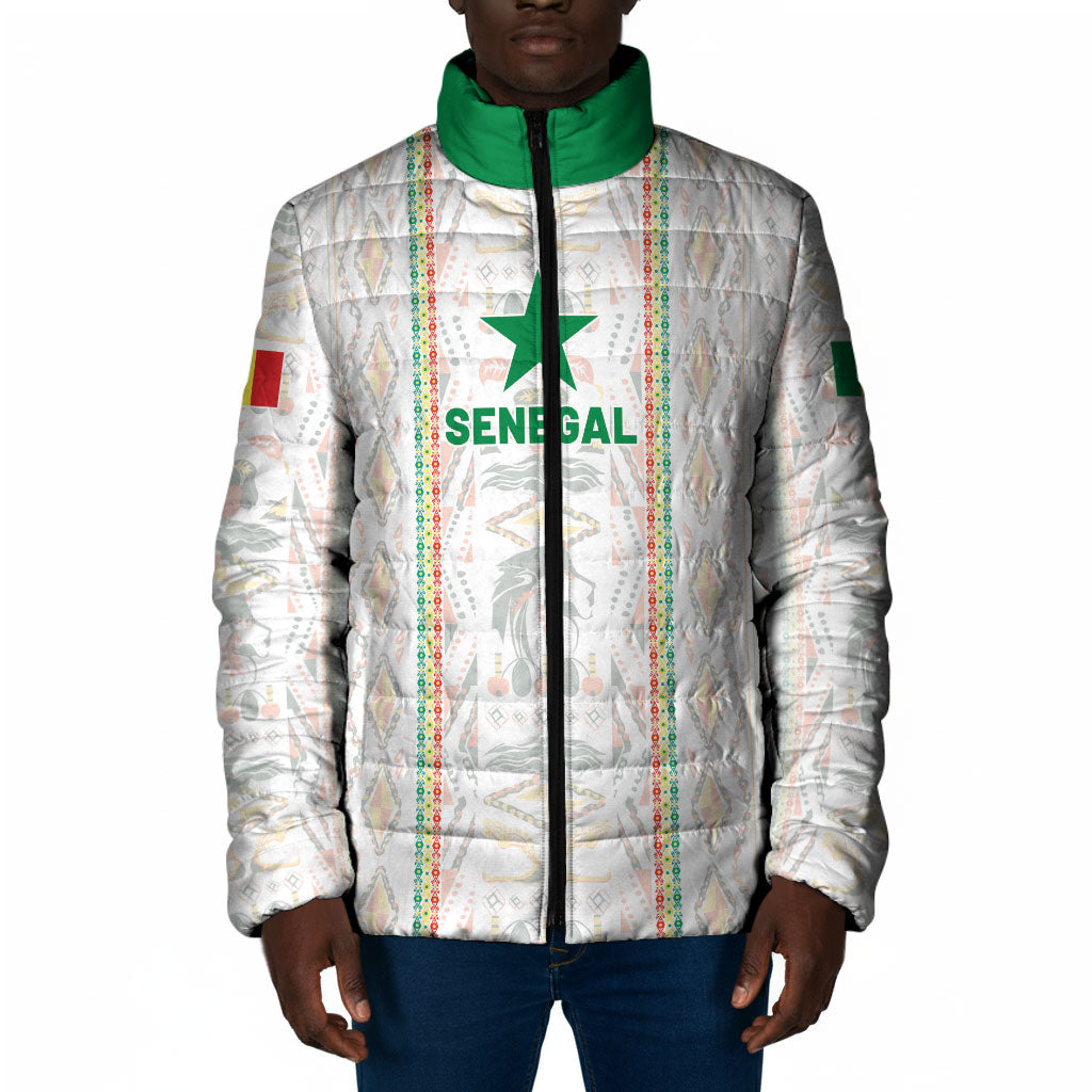 Custom Senegal Football 2026 Padded Jacket Car Rapide-Inspired Pattern