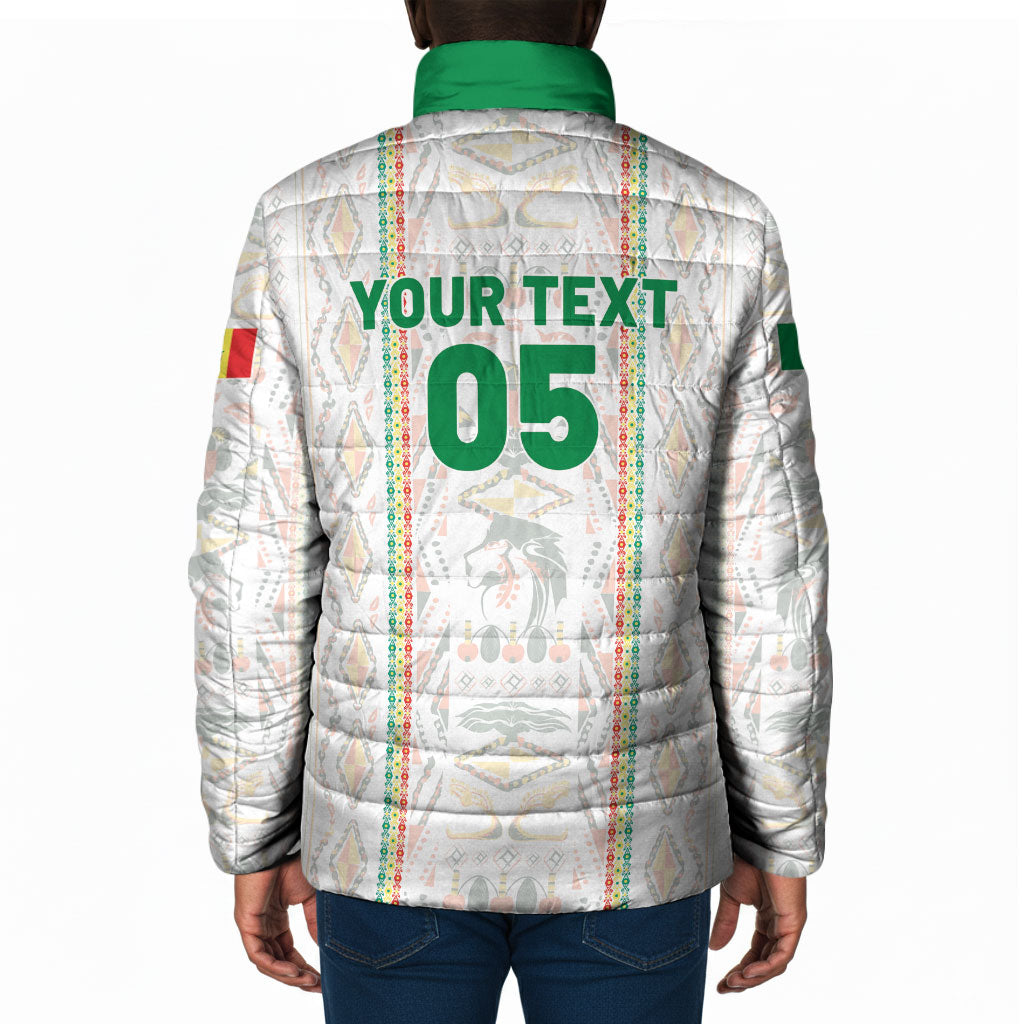 Custom Senegal Football 2026 Padded Jacket Car Rapide-Inspired Pattern