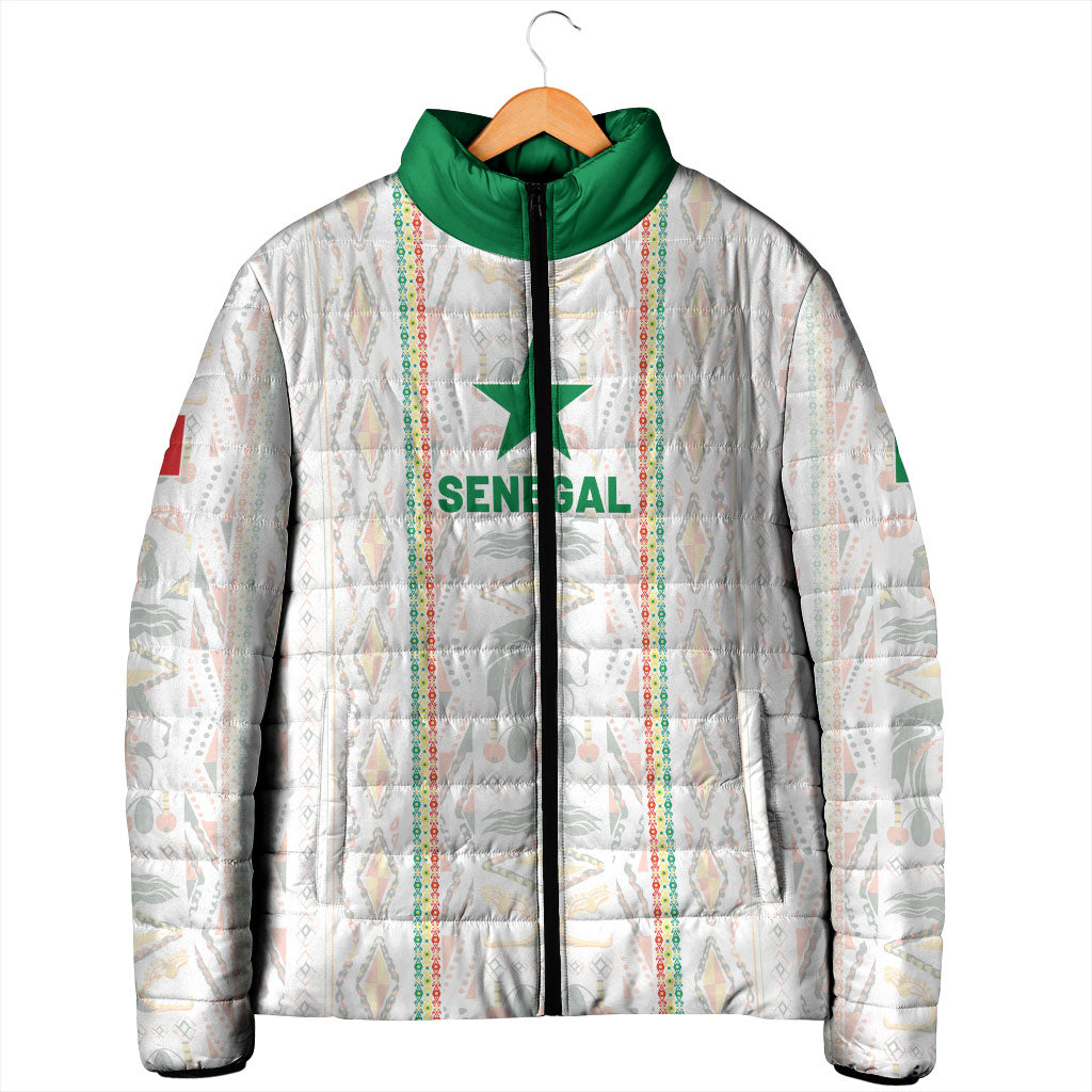 Custom Senegal Football 2026 Padded Jacket Car Rapide-Inspired Pattern