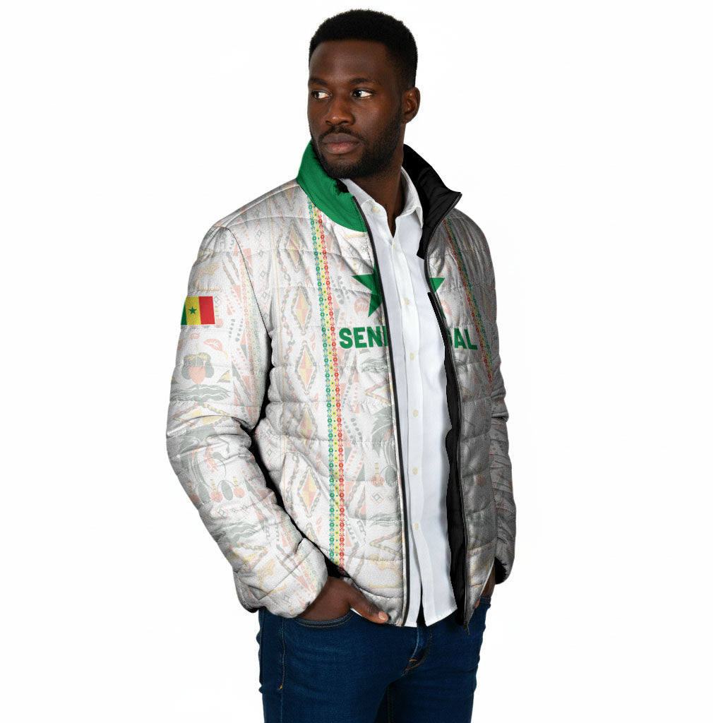 Custom Senegal Football 2026 Padded Jacket Car Rapide-Inspired Pattern
